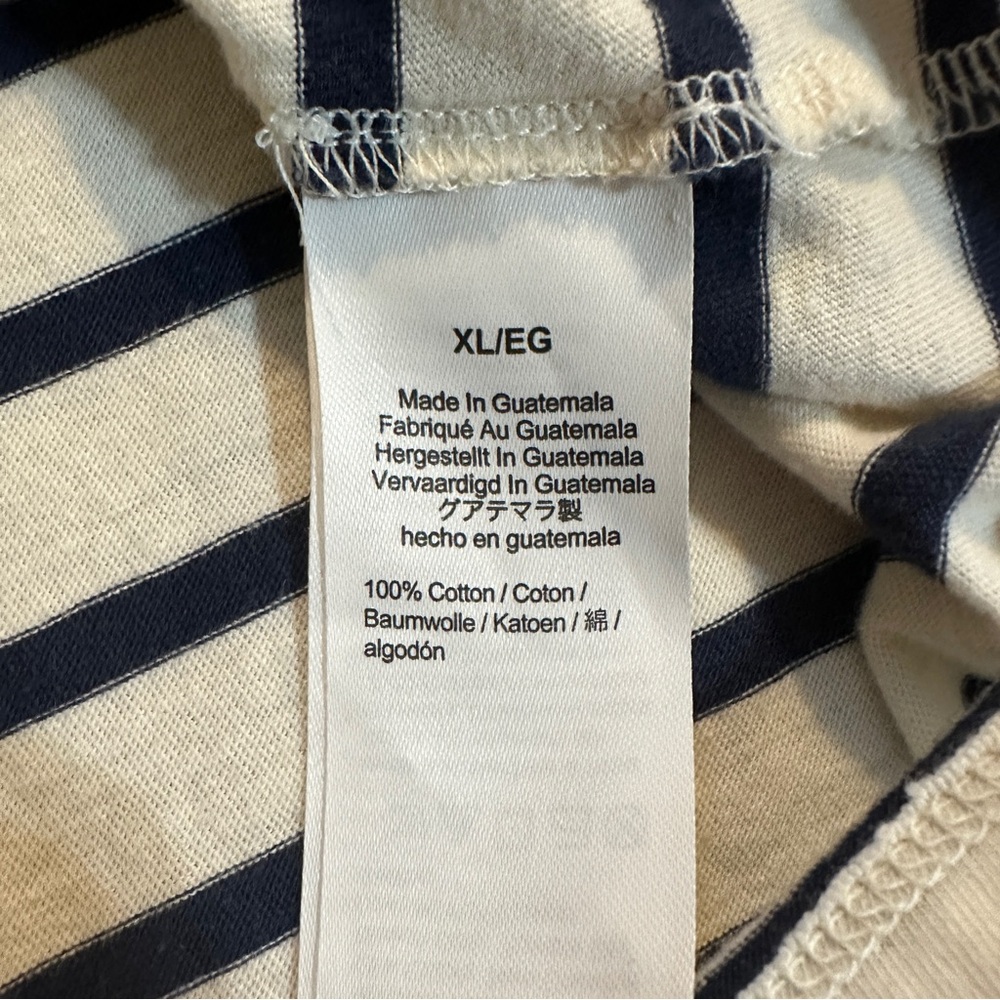 J. Crew Factory Men’s Striped Cotton Jersey Long Sleeve Crewneck Shirt Size XL - Picture 3 of 4